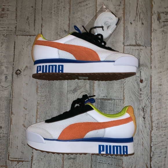 🔥PUMA ROMA🔥 AMOR WMN SNKRS -White/Mandarin 🔥 - Picture 2 of 8